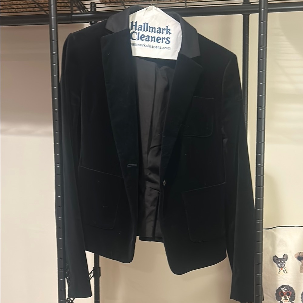 Classic Black Velvet Blazer